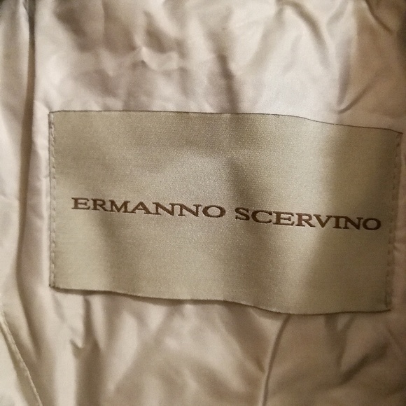 Ermanno Scervino Silver Puffer Coat FurTrimmed Med - Picture 2 of 8